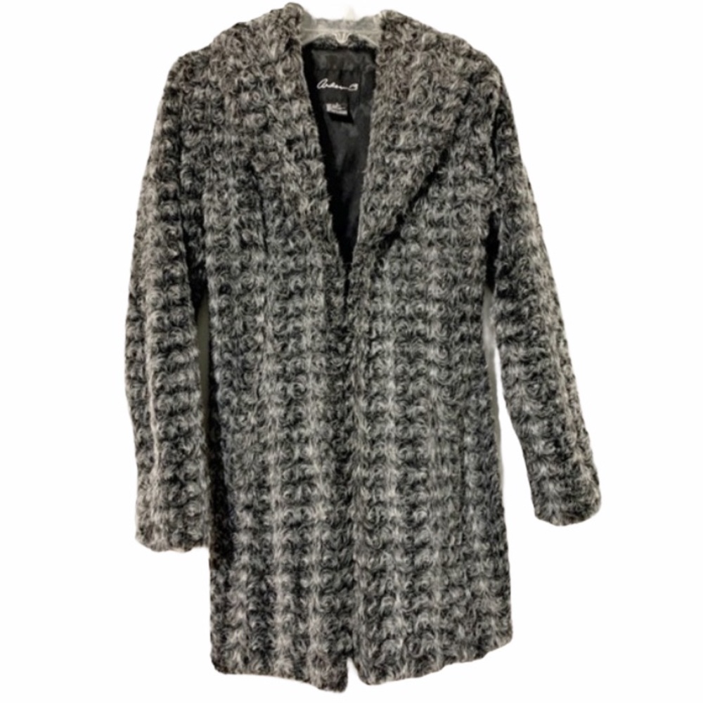 🔥 Arden B Faux Fur Midi Shawl Collar Long Line Coat Lined Small Women